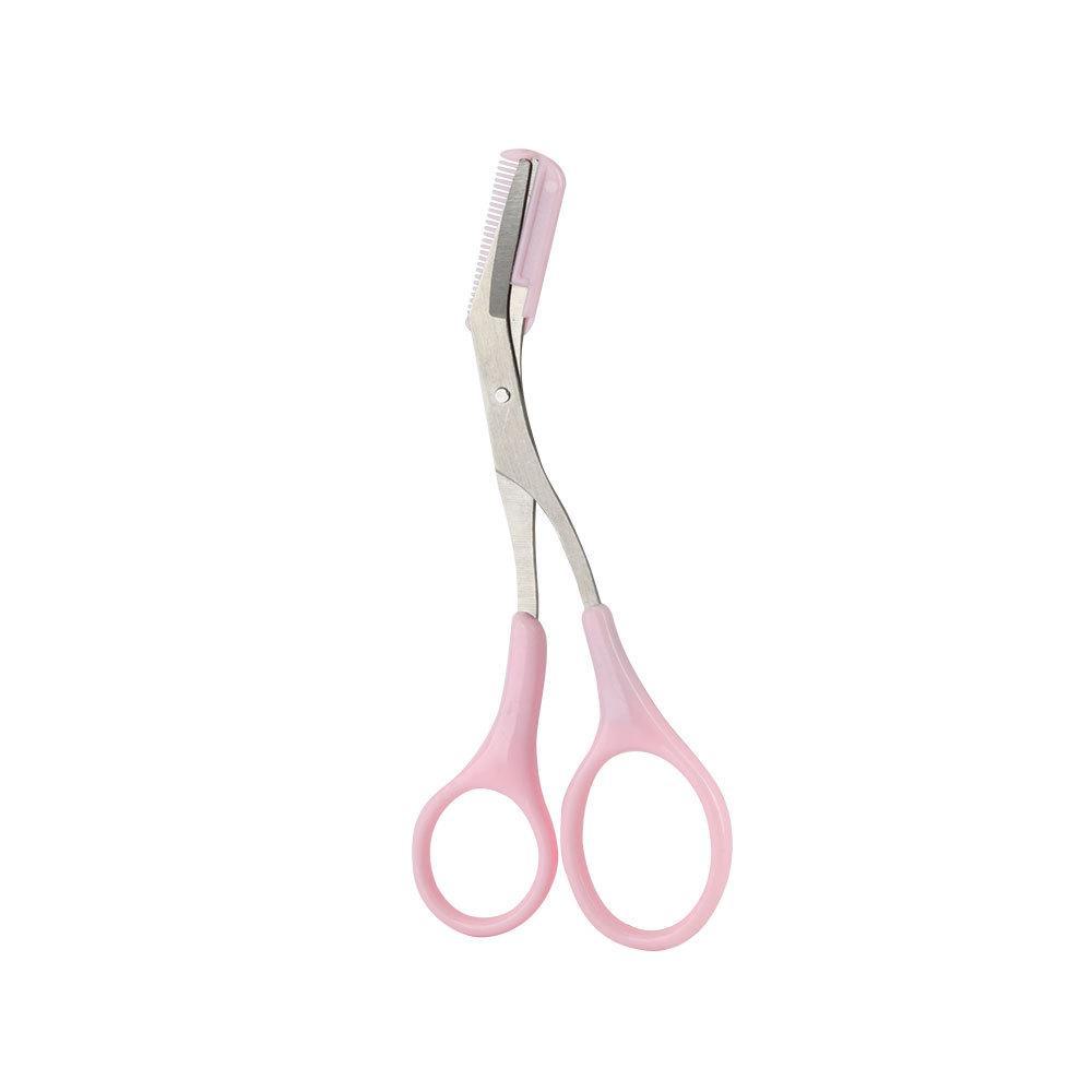 Korean Stainless Steel Eyebrow Trimming Scissors with Comb