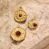 Stainless Steel Oval Star Tiger Eye Stone Pendant Jewelry