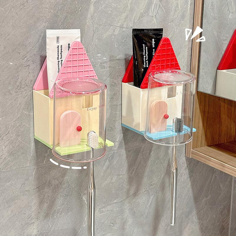 Creative Hanging Toothbru Cup Holder Small House Design Batoom Accories Toothbru Storage Ra For Students