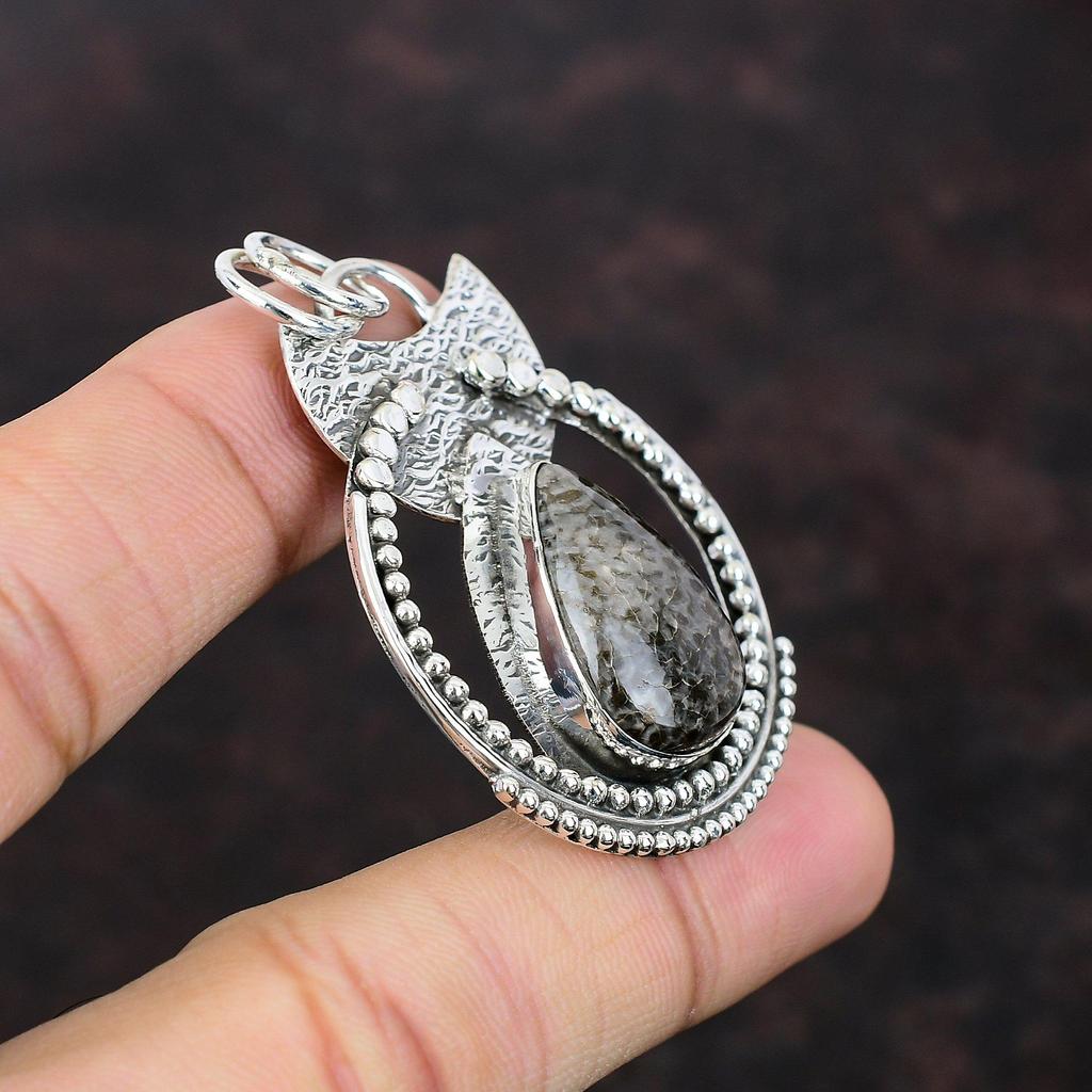 Stingray Coral Pendant Very Pretty Gemstone Jewelry 925 Sterling Silver Pendant Handmade Stylish Pendant Gift For Wife Latest Design Jewelry