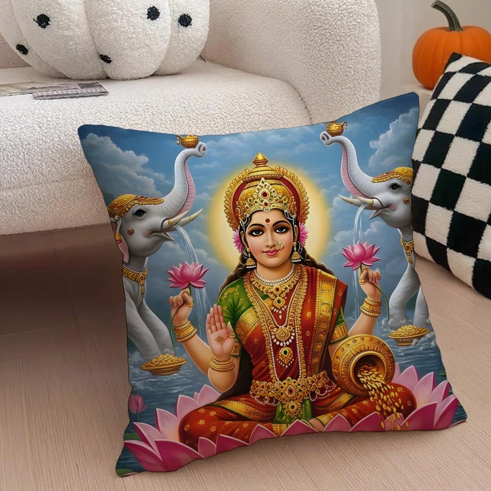Classical traditional LLakshmi Cushion Cover Throw Pillow Cover Hidden Button Durable Polyester Chair Cushion