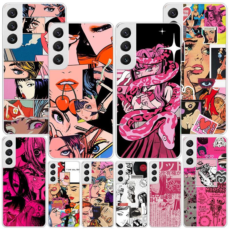 Brokenhearted Anime Girl Phnoe Case for Samsung Galaxy S26 S25 Edge S23 S24 Ultra S22 Plus S21 S20 FE Unique Cover Soft Coque Ga