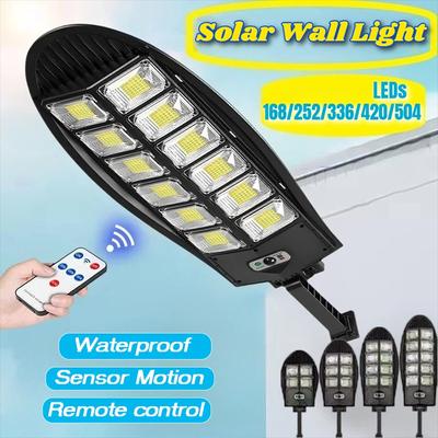 Superhelle Solarstraßenleuchte für Außenbereich Solar-LED-Leuchten IP65 Wasserdichte Lampe mit Bewegungssensor Gartendekoration