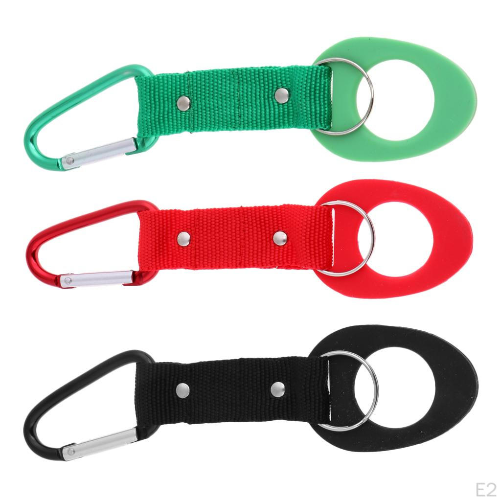 Bottle Hanging Strap Webbing Buckle Carabiner Holder Rubber