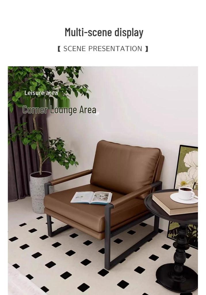 Modern Wrought Iron Sofa Chair - Light Luxury for Living Room or Bedroom