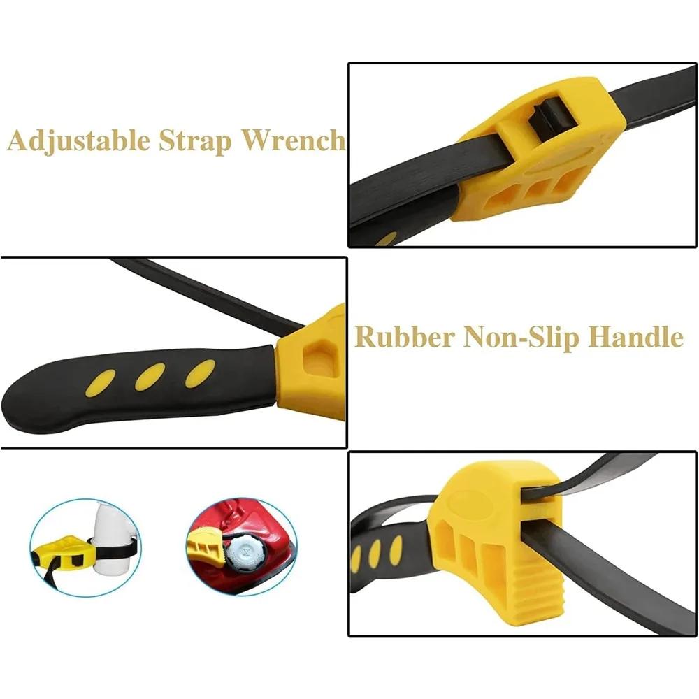 New Universal Rubber Strap Adjustable Wrench Use As Jar Opener Pipe Wrench Rubber Strap Wrenches Used By Mechanics Plumbers Tool
