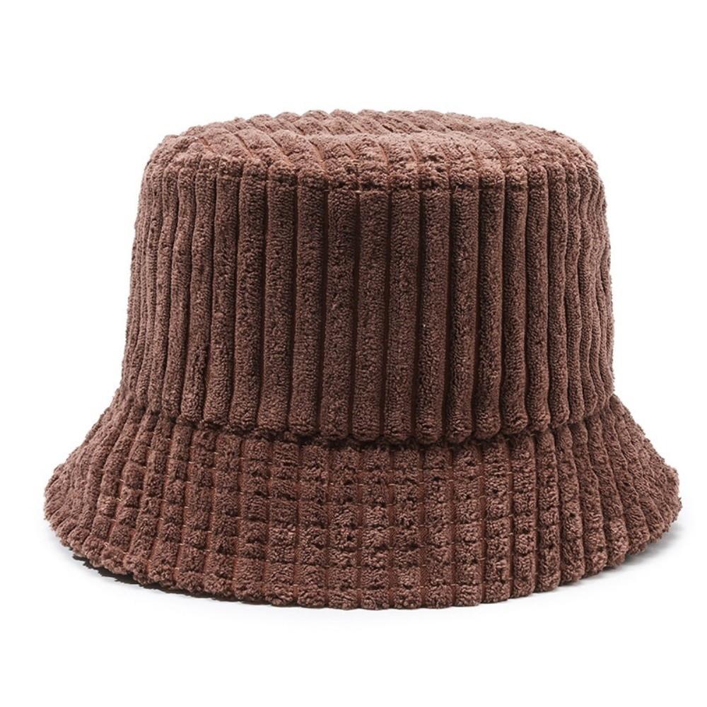 Adjustable Corduroy Bucket Hat Breathable Travel Sun Shade Cap Fashion Fisherman Hat for Women