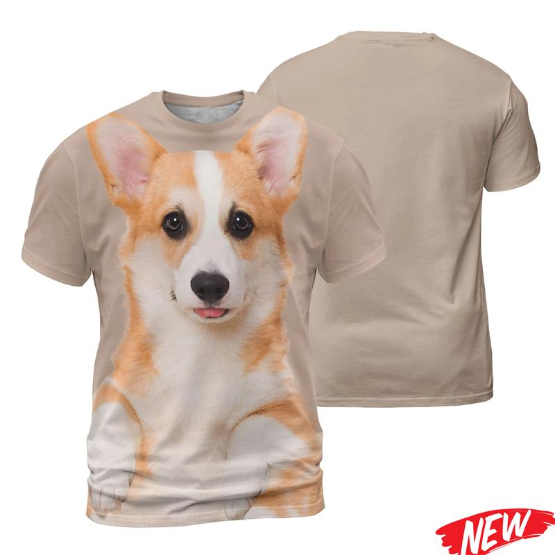 Men Cute  Animal Dog Tshirt Summer Street Short Sleeve Women Oversized Tees