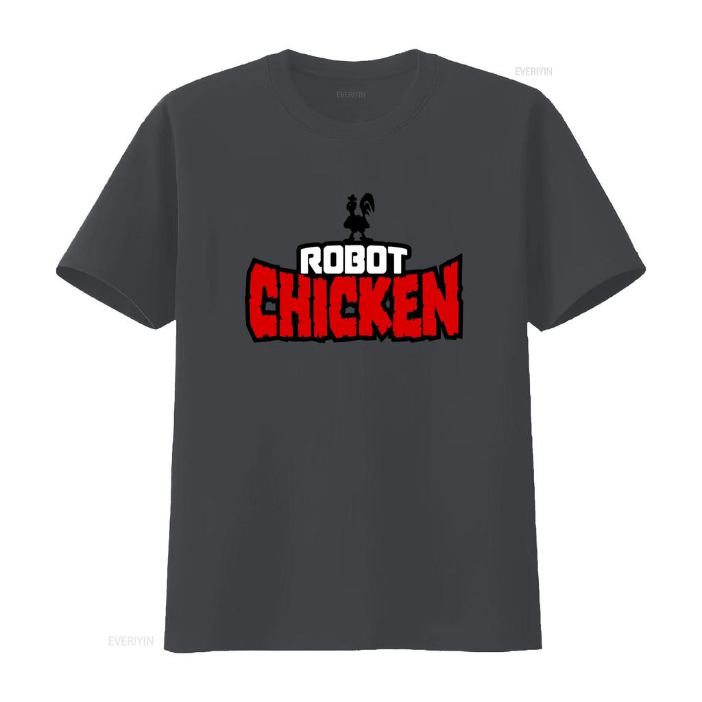 ROBOT CHICKEN Koszulka z serialu TV Unikalny i Stylowy Design dla Fanów vintage Sprana męska Wygodna Lekko Rozciągliwa moda
