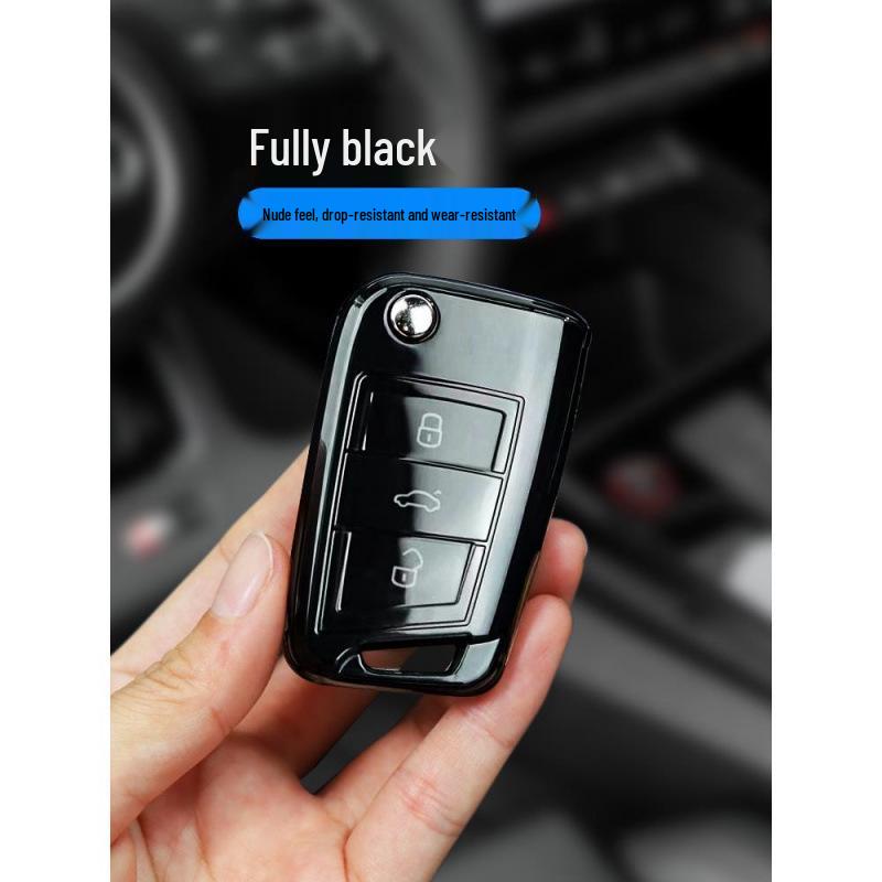 Transparent Key Case for Volkswagen: Compatible with Lavida, Sagitar, Tharu, T-Roc, Polo, Tayron, Tiguan, Bora, CC.