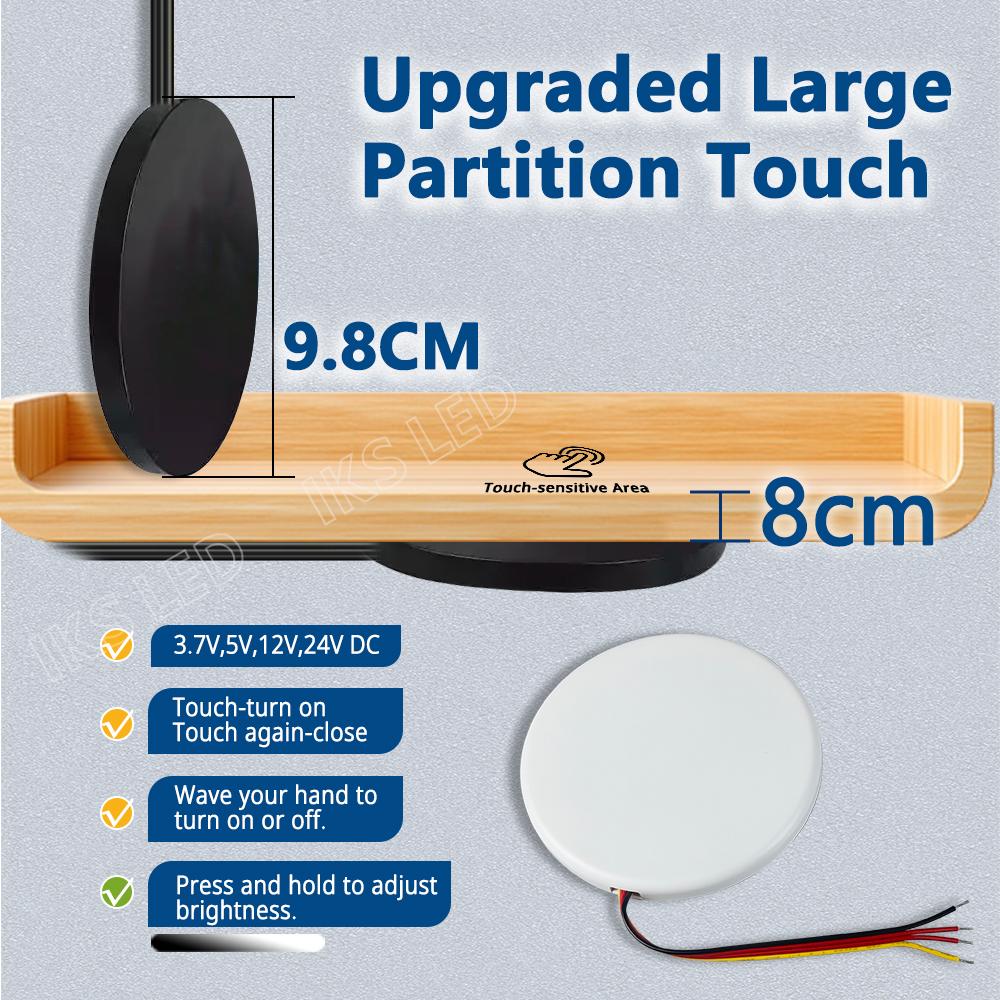 5V 12V 24V LED Dimmable Touch Sensor Switch Penetrating Wood Panel 8cm Smart Home Dimmer for Lighting Control Hand Scan Switch