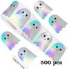 Holographic Laser, Halloween, Alien, Ghost Graffiti Stickers, Festival Parties, Sealing Decoration Stickers, 3.8cm, 500pcs/roll