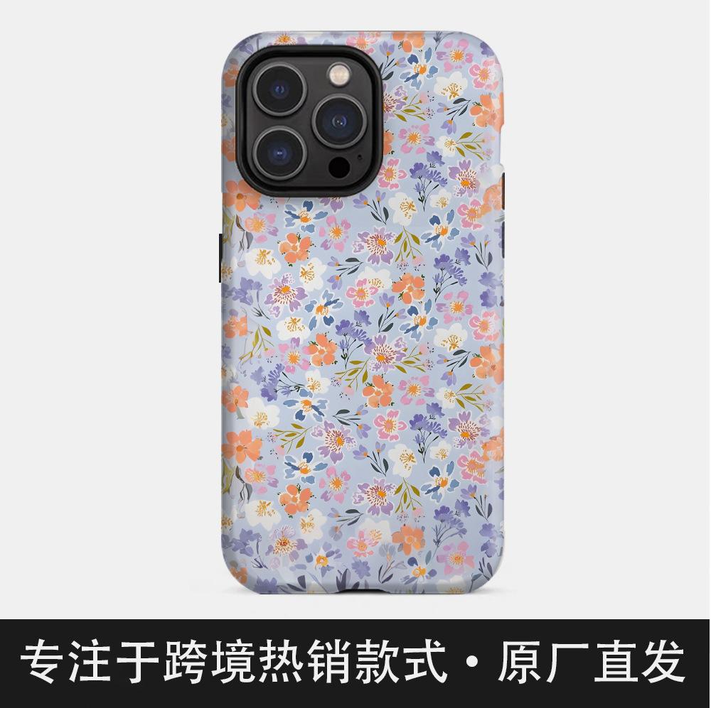 Amazon hot-selling full-screen small floral iPhone15promax summer mobile phone case girl high-value case