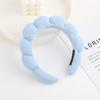 Solid Color Cloud Sponge Headband Washing Scrunchies Puffy Headband Washing Face Makeup Shower Skincare Hair Band