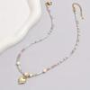 Ins Style Natural Pearl Heart Colorful Crystal Beaded Necklace For Women