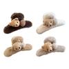 4Pcs Adorable Bear Themed Plush Hairclip for Women Large Hairpin Comfortable Secure Barrettes for Everyday Styling