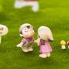 2Pcs Boy Girl Kids Couple Miniature Ornament Craft DIY Landscape Dollhouse Decor