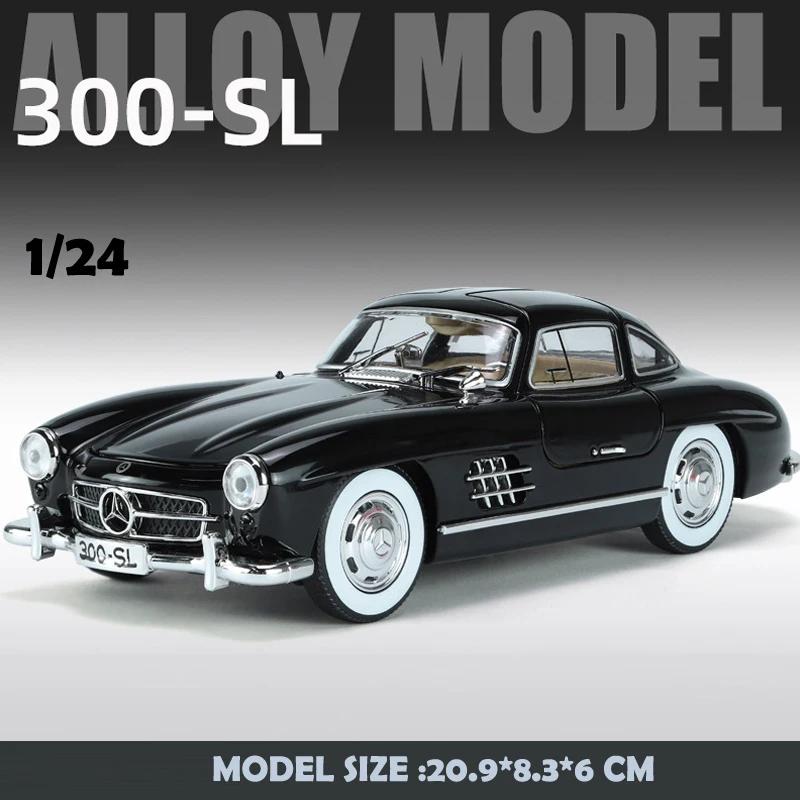 

Simulation 1:24 Scale Benz 300SL Alloy Car Model With Sound Light Diecast Metal Toy Vehicle For Boy Collective Miniature Voiture чёрный