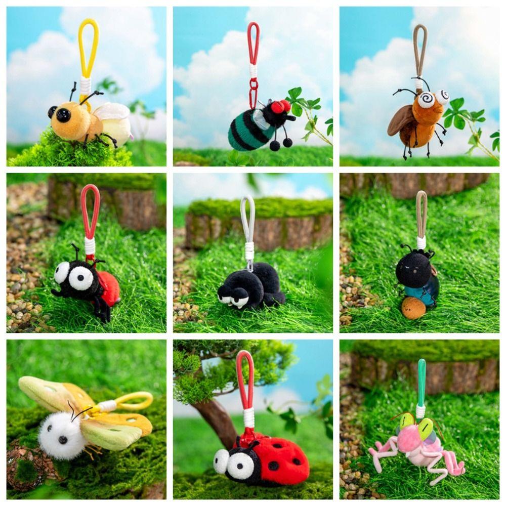 Cartoon Plüschinsekten Schlüsselanhänger Polyester Kakerlake Schlüsselanhänger Kreativer Motten Fliegen Anhänger Schüler