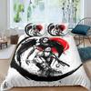 Soldier Duvet Cover Set Teens Boys Japanese-Style Warrior Bedding Set Comforter Cover Set Vintage Style Quilt Cover Full Size