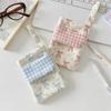 Fabric Bow Pencil Case Floral Cute Pen Holder Pouch Soft Portable Pencil Bag For Office Women & School Student & Nurse
