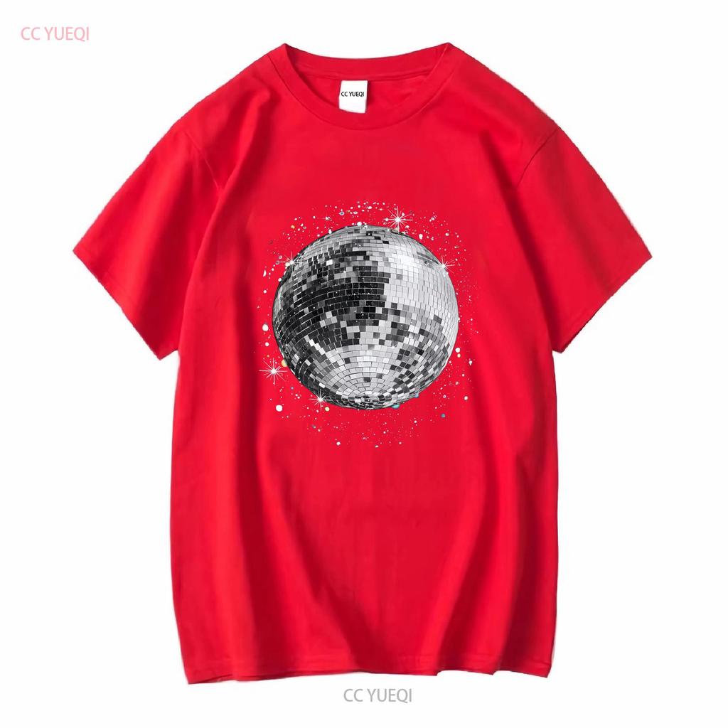 Black and White Disco Ball Club Retro T Shirt  vintage Washed homme Soft streetwear designer clothes Versatile Breathable