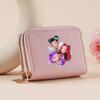 Kpop Hunter Witch Crew Classic Pebble Leather Coin Purse Short Accordion Wallet with Dual Zippers, Multi-Slot Card Holder
