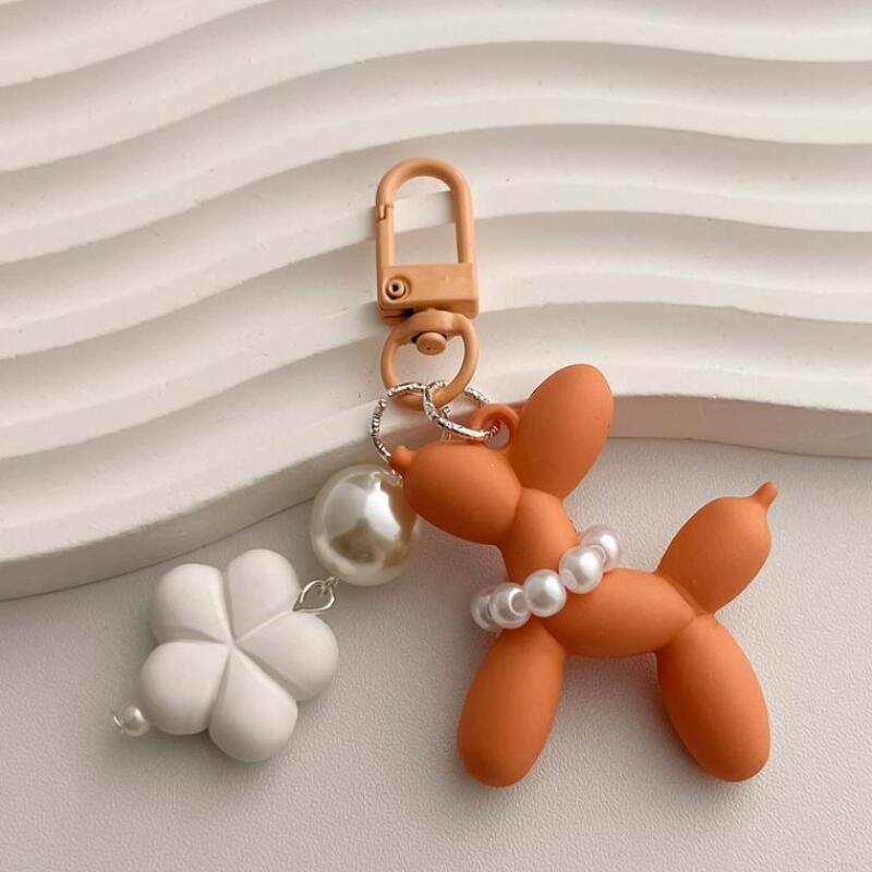 1+1 Ballon Welpe Perlen Schlüsselanhänger Paar Freundschaft Schlüsselanhänger