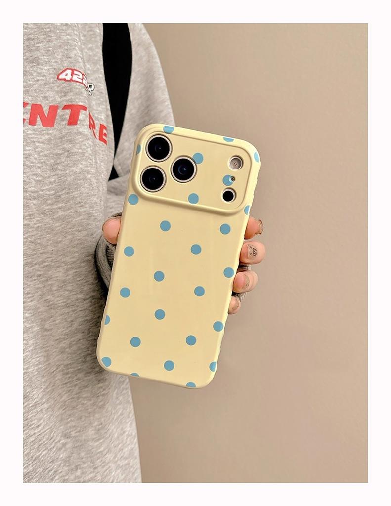 INS Lovely Polka Dot Cute Phone Case for iPhone 17 16e 16 15 14 13 12 11 Air Pro Max XS XR XSMax Plus Glossy Film Hard PC Cover