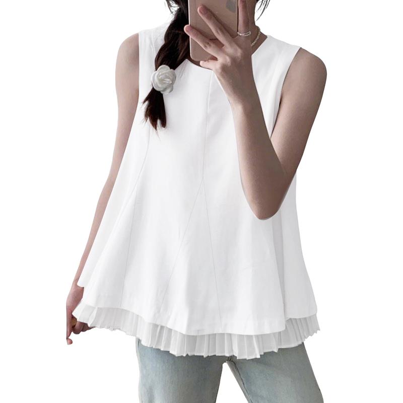 

ZANZEA Женские повседневные летние майки без рукавов с круглым вырезом 5XL белый