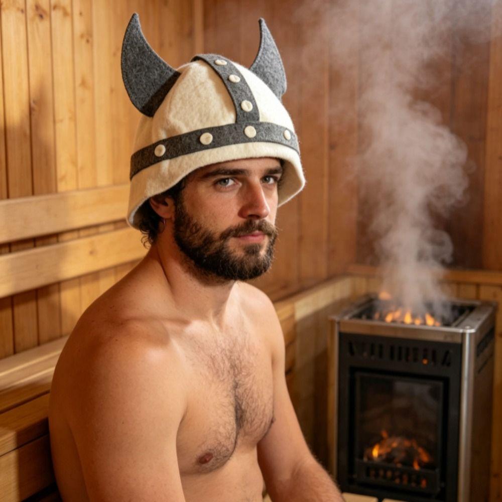 Heat Resistant Russian Banya Cap Rivet Decor Sauna Hat Comfortable Steam Bath Headwear  For Banya