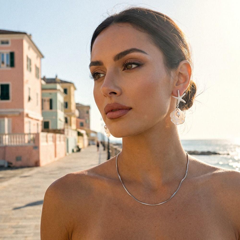Tassel Beach Style Earrings Zinc Zinc Zinc Alloy Starfish Pendant Earrings Shell Dangle Earrings Party
