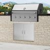 BBQ Access Door, 787x609 Mm Double Outdoor Kitchen Door, Stainless Steel Flush Mount Door, Double Wall Vertical Door with Handles and Hooks, for BBQ