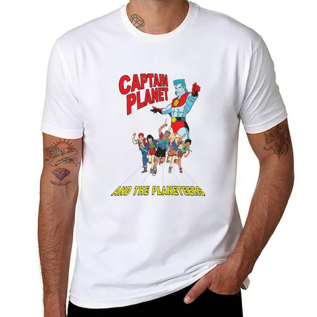 Captain Planet Und Die Planeteers T-Shirt Stylischer Druck Kurzarm T-Shirt