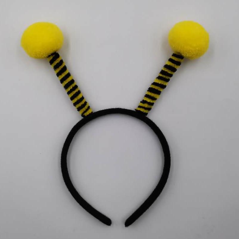 Bee Headband with Fluffy Ball Antennae for Kids & Adults