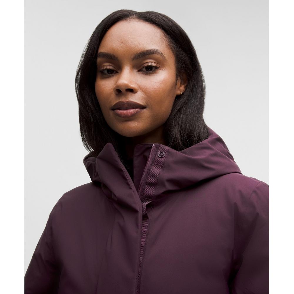 Lululemon Waterproof Insulated Cinch Waist Parka Black Plum