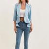 Women's Elegant Slim Fit Blazer, Fashion Versatile Casual Commute Outerwear for Women European American Style