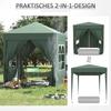 2x2m Pop-Up Gazebo, with Curtain Walls and Windows, Green