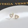 Heart-shaped Zircon Ear Buckle Delicate Shiny Cute Design Women's Fashion Style Party Gift Trendy Ear Jewelry Accessories