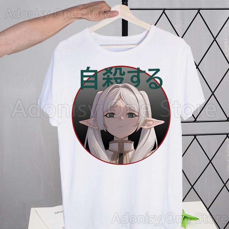 Frieren Harajuku  Men's Tshirt Printed Men Short Sleeve T Shirt Casual T-shirt Male Streetwear Tops