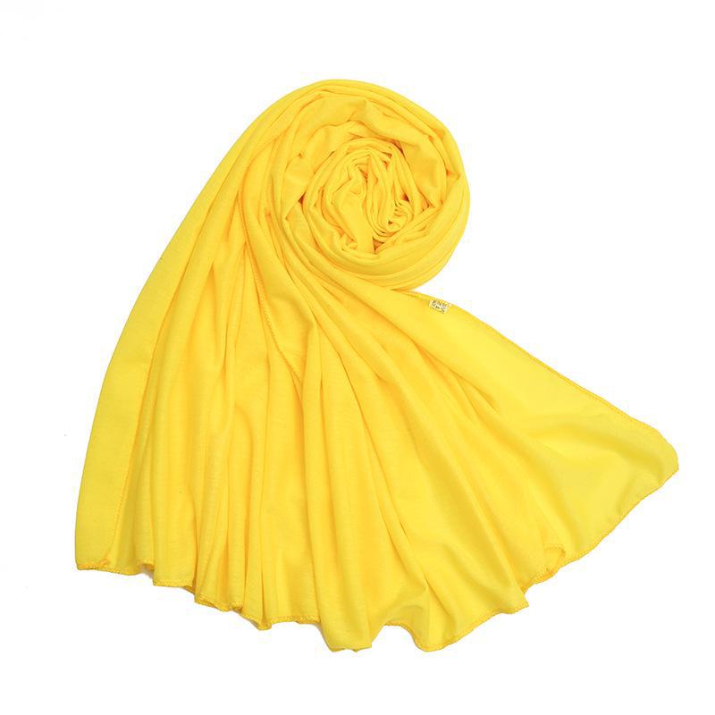 Solid Color Mercerized Cotton Women's Scarf - Spring/Summer, High-Quality, Elastic, Breathable, Indian-Style, Sweat-Wicking, BS82
