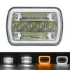 Amber DRL Led Headlights Square Design Headlight Assembly Automotive Headlamp  Automotive Lighting