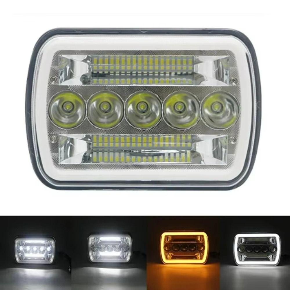 Amber DRL Led Headlights Square Design Headlight Assembly Automotive Headlamp  Automotive Lighting