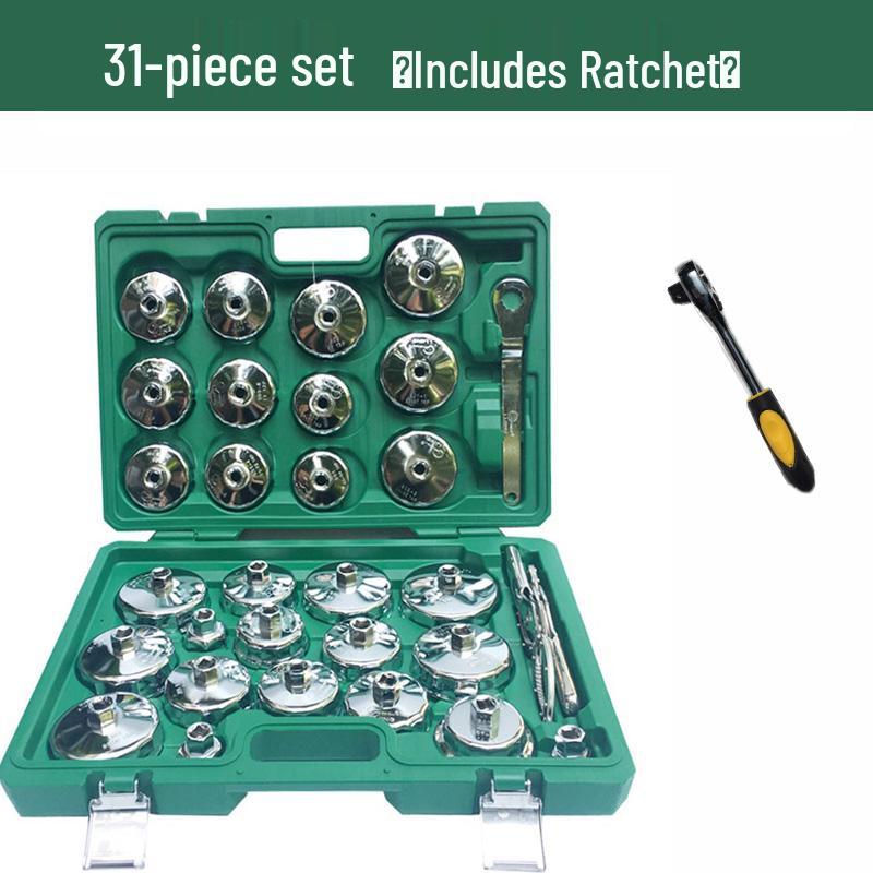 Steel Engine Oil Filter Wrench Set - Cap Style Auto Maintenance Tool