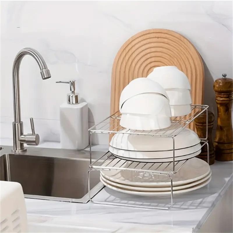 Kitchen Shelf Multifunctional Stackable Rack Space Saving Home Cabinets Tableware Refrigerator Food Plate Bowl Organizer Rack