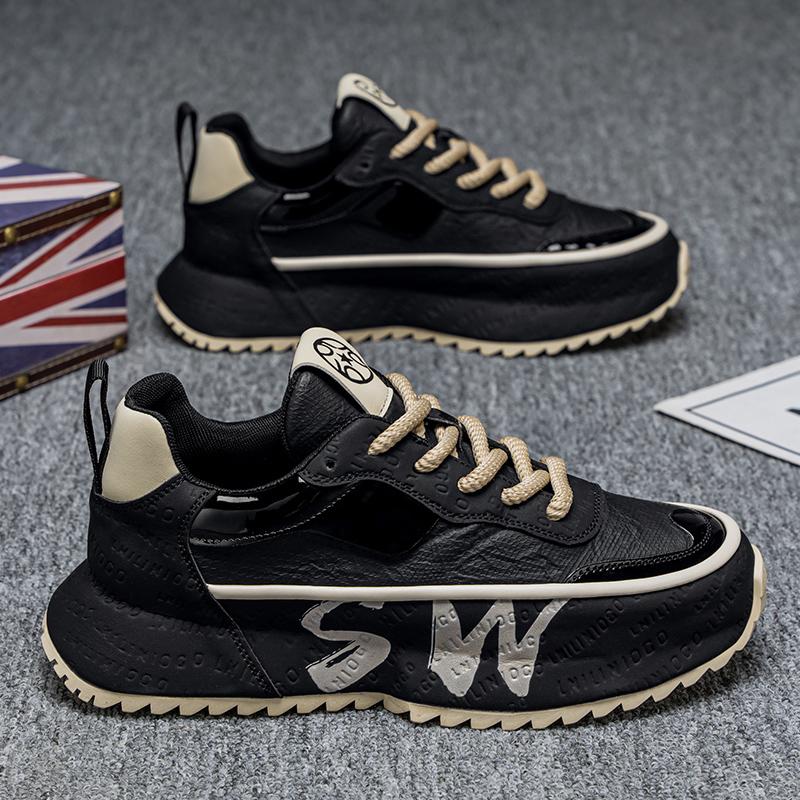 

Новые модные мужские туфли Four Seasons Low Top, удобные дышащие повседневные кроссовки 44 чёрный