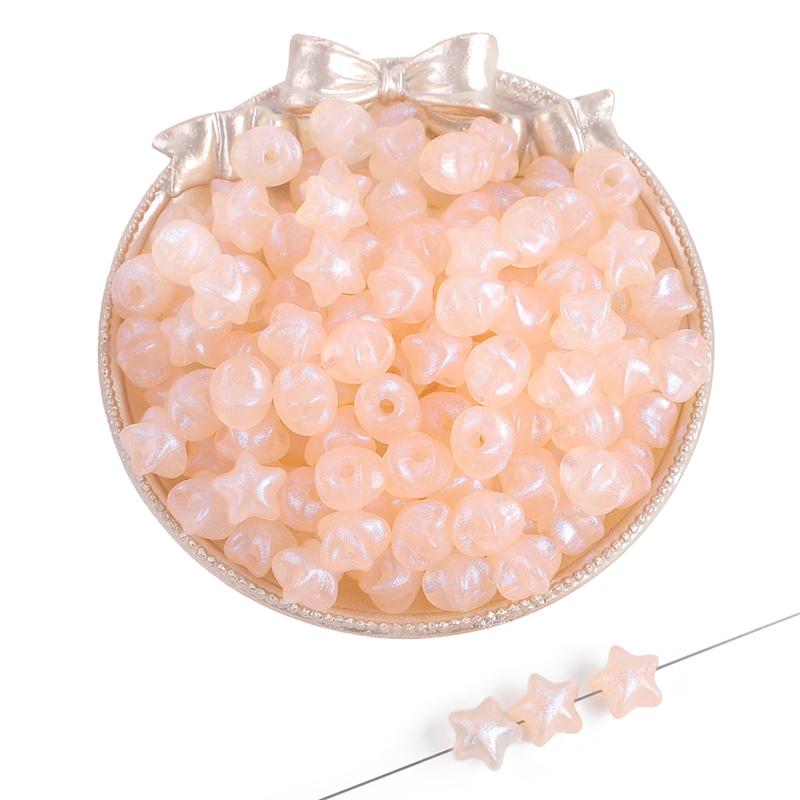 

500 г Пластиковые акриловые бусины в форме сердца в форме звезды для ожерелья, браслета, самодельные бусины для изготовления ювелирных изделий 01 11x11mm 900pcs бежевый