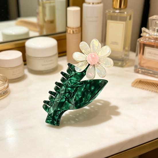 Women Hair Claw Bowknot Flower Shape Anti-slip Teeth Hair Clip Large