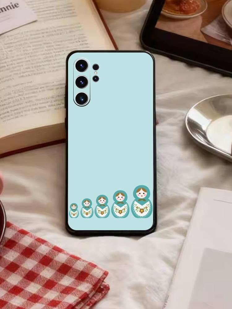 

T-Russian Dolls Matryoshka Phone Case For Samsung S26,S25,S24,S23,S22,S30,S21,Ultra,Plus,FE 5G Black Soft Cover Samsung S21plus
