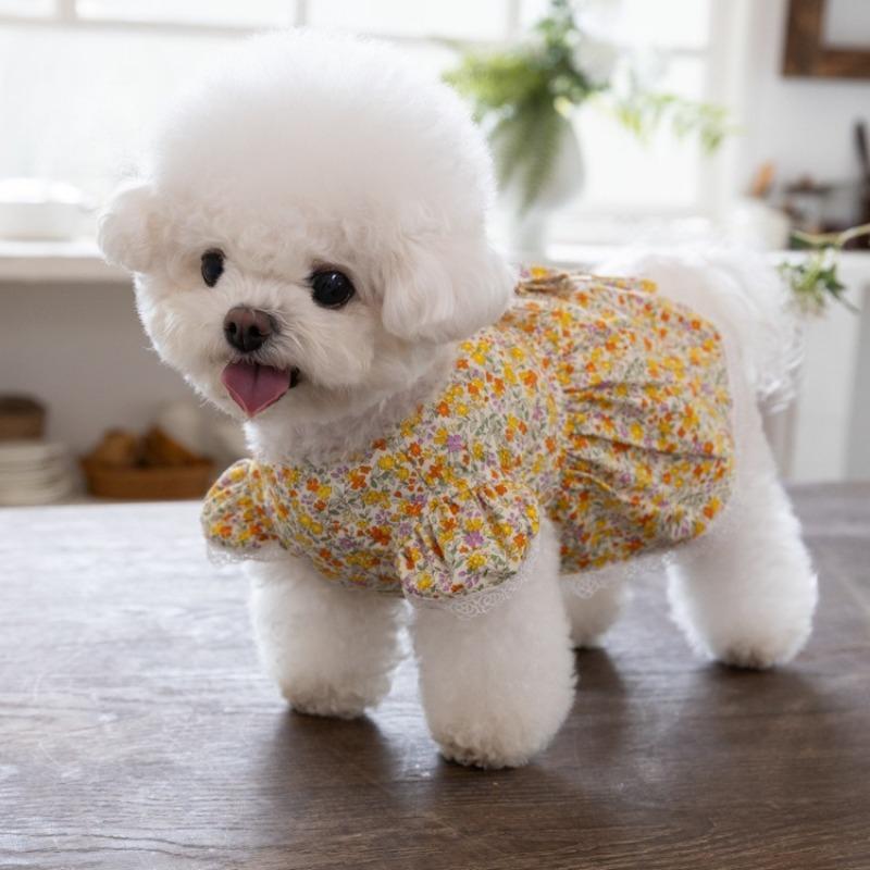 Pet Floral Dress Thin Teddy Yorkshire Small Pet Dog Vest Dog Clothes for Small Dogs Puppy Dresses